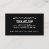 Dragon Tattoo, tatoïst & body Piercer Visitekaartje (Achterkant)