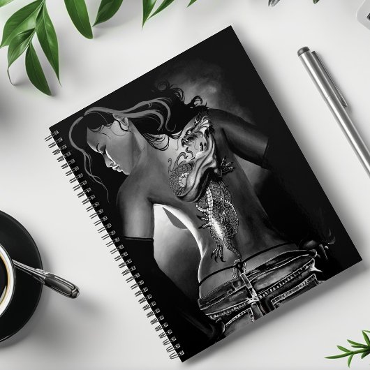 Dragon Tattoo Vrouw Zwart Wit Planner