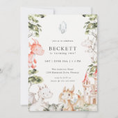 Dragon thema verjaardagsfeestje kaart (Voorkant)