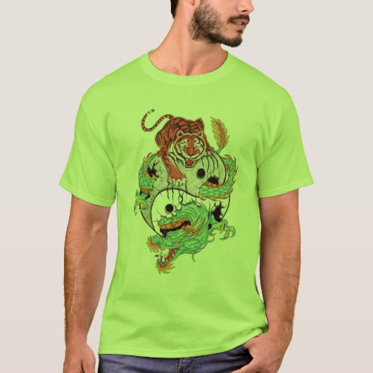 Dragon Tiger gevecht T-shirt (Voorkant)