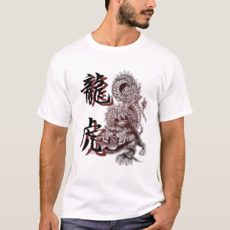 Dragon Tiger met kanji T-shirt
