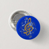 Dragon Treble Clef Peonies Music Custom Button (Voorkant /achterkant)