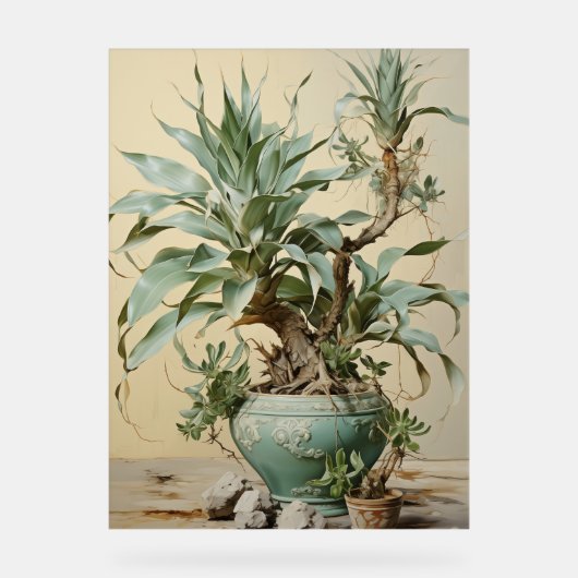 Dragon Tree - Impasto Floral Acryl Bord (Voorkant)