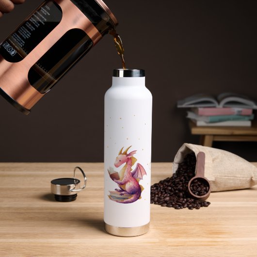 Dragon & Tree Waterfles (gepersonaliseerd) (Koffie (Gedraaid) )