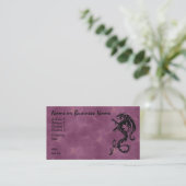Dragon tribal noir sur Carte de visite rouge (Debout devant)