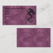 Dragon tribal noir sur Carte de visite rouge (Devant / Derrière)