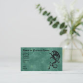 Dragon tribal noir sur Carte de visite vert (Debout devant)