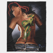 Dragon Tribal Vrouw Fleece Deken (Voorkant)