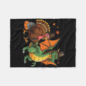 Dragon Turkey Pilgrim Thanksgiving Pompoen Kinder Fleece Deken (Voorkant (Horizontaal))