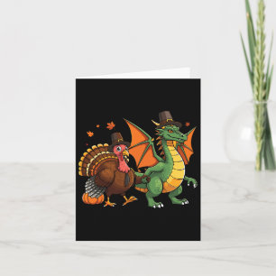 Dragon Turkey Pilgrim Thanksgiving Pompoen Kinder Kaart
