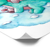 Dragon Turquoise mignon sur une affiche en nuage (Coin)
