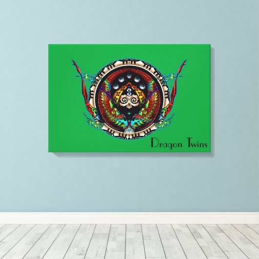 Dragon Twins Canvas Afdruk (Insitu (Houten vloer))