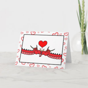Dragon Valentine Day Kissing Feestdagen Kaart