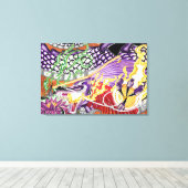 Dragon van de Lotus Stretched Canvas (Insitu (Houten vloer))