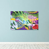 Dragon van het Roos Stretched Canvas Art Prints (Insitu (Houten vloer))