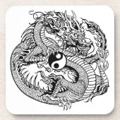 dragon vasthoudend yin yang drankjes onderzetter (Voorkant)