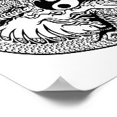 dragon vasthoudend yin yang poster (Hoek)