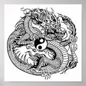 dragon vasthoudend yin yang poster (Voorkant)