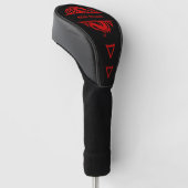 Dragon Vector Black en Red Monogram Golfheadcover (Schuin)
