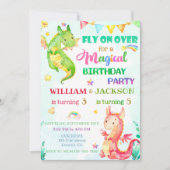 Dragon verjaardaguitnodiging Gezamenlijke verjaard Kaart (Voorkant)