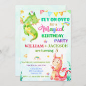 Dragon verjaardaguitnodiging Gezamenlijke verjaard Kaart (Voorkant / Achterkant)