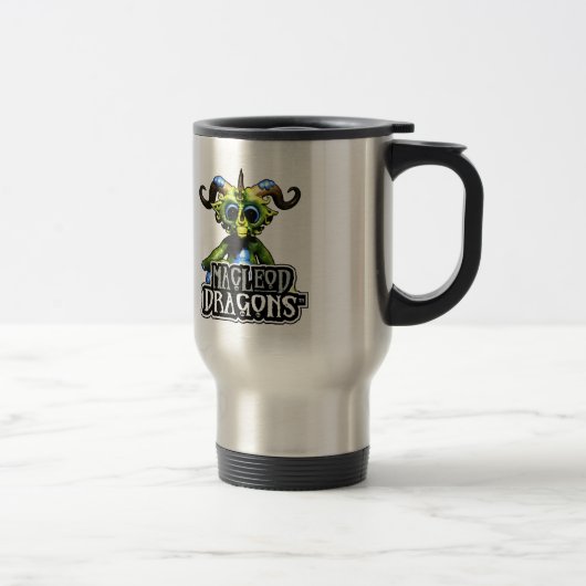 Dragon vert de DM 15 onces. Tasse de voyage (Droit)