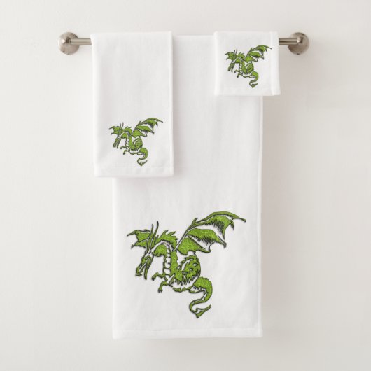 Dragon vert en blanc (En situation)