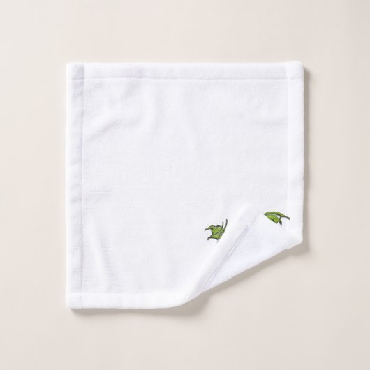 Dragon vert en blanc (Gant de toilette)