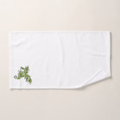 Dragon vert en blanc (Serviette à main)