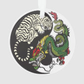 dragon vert et symbole blanc de yang de yin de (dos)