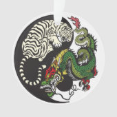 dragon vert et symbole blanc de yang de yin de (devant)