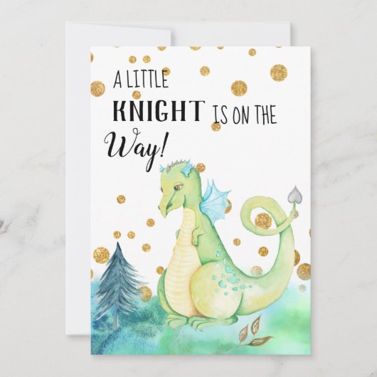 *~* Dragon Vert - Invitation au Baby shower de béb (Devant)