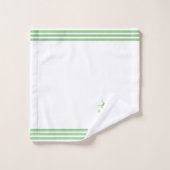 Dragon vert personnalisé et trois bandes sur blanc (Gant de toilette)