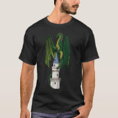 Dragon vert sur T-shirt noir (Devant)