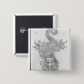 Dragon Vierkante Button 5,1 Cm (Voorkant /achterkant)
