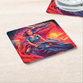 Dragon Vierkante Kartonnen Onderzetter (Schuin)