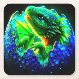Dragon Vierkante Kartonnen Onderzetter