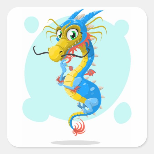 Dragon Vierkante Sticker (Voorkant)