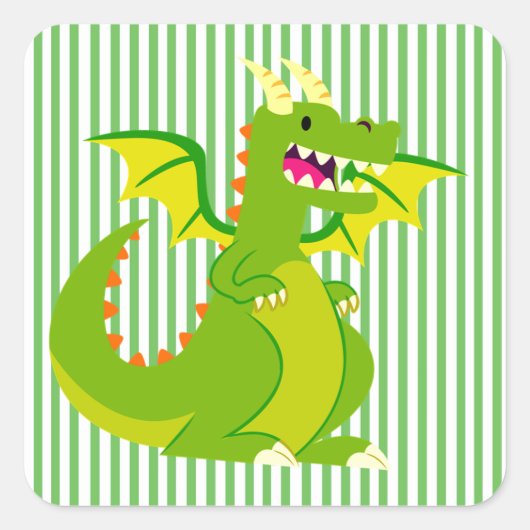 Dragon Vierkante Sticker (Voorkant)