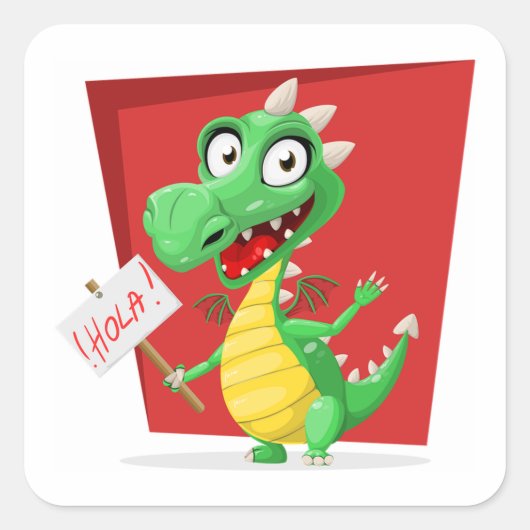 Dragon Vierkante Sticker (Voorkant)