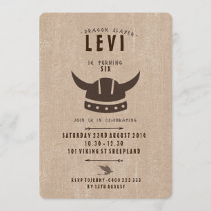 Dragon & Viking Birthday Uitnodiging