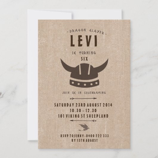 Dragon & Viking Birthday Uitnodiging (Voorkant)