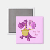 Dragon Violet Avec Ballons De Cupcake Magnet (Recto/Verso)