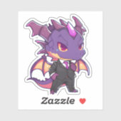Dragon violet dans un Sticker en costume (Feuille)