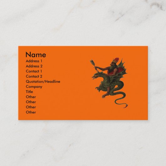 Dragon Visitekaartje (Voorkant)