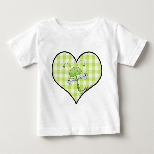 Dragon Vlieg in groen gingham hart (Voorkant)