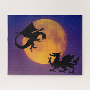Dragon Vs Dragon Silhouette en Moon Legpuzzel