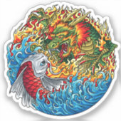 Dragon vs. Koi Sticker (Voorkant)