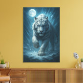 Dragon vs White Tiger – Mystical Fantasy Wall Art Canvas Afdruk (Insitu (Woonkamer))