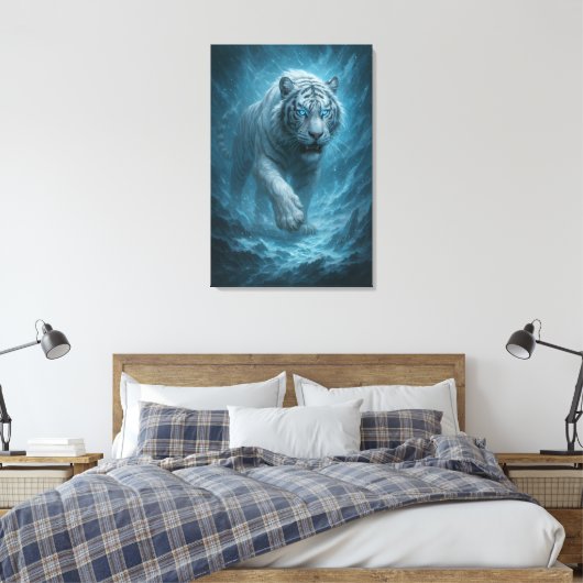 Dragon vs White Tiger – Mystical Fantasy Wall Art  Canvas Afdruk (Insitu (Slaapkamer))